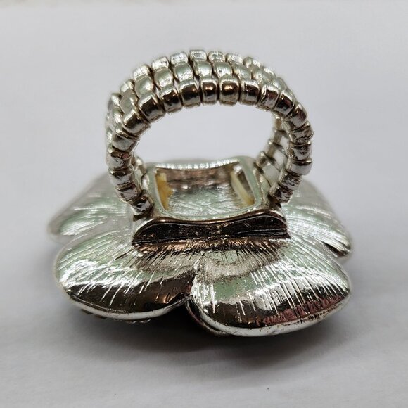 BFD- Beaded & Rhinestone Floral Ring - Picture 8 of 9